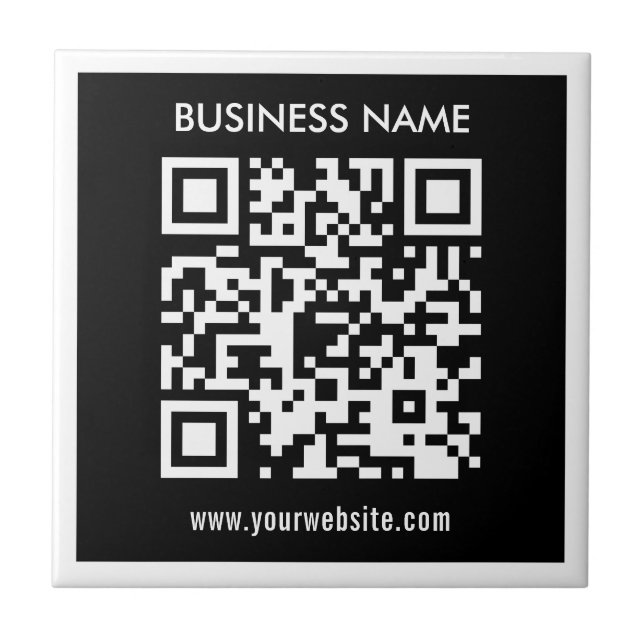 Editable (instantly generated) QR code | Black Tile (Front)