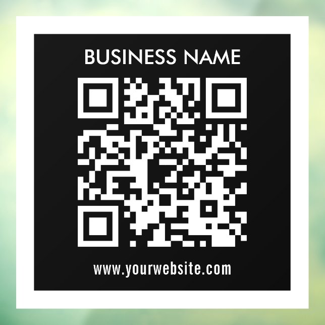 Editable (instantly generated) QR code | Black Window Cling (Sheet 3)