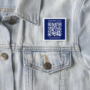 Editable (instantly generated) QR code   Navy Blue 15 Cm Square Badge
