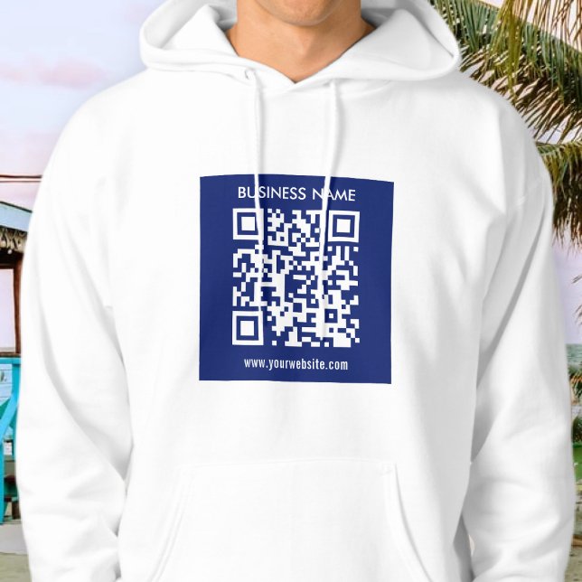 Editable (instantly generated) QR code | Navy Blue Hoodie (Creator Uploaded)