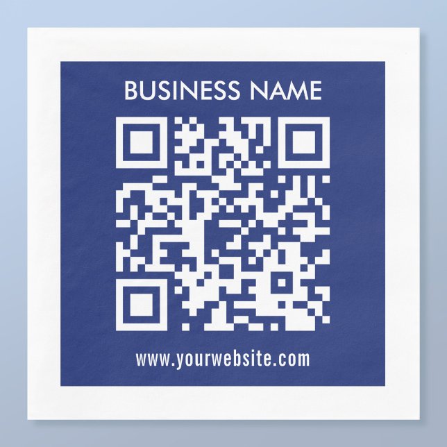 Editable (instantly generated) QR code | Navy Blue Napkin (Creator Uploaded)