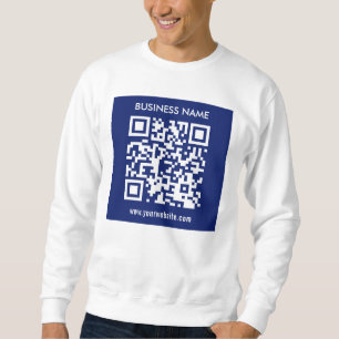Editable (instantly generated) QR code   Navy Blue Sweatshirt