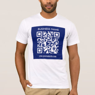 Editable (instantly generated) QR code Navy Blue T-Shirt