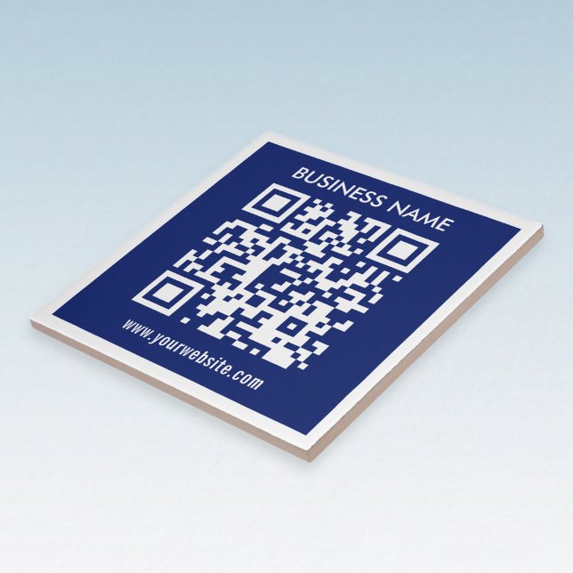 Editable (instantly generated) QR code | Navy Blue Tile (Creator Uploaded)