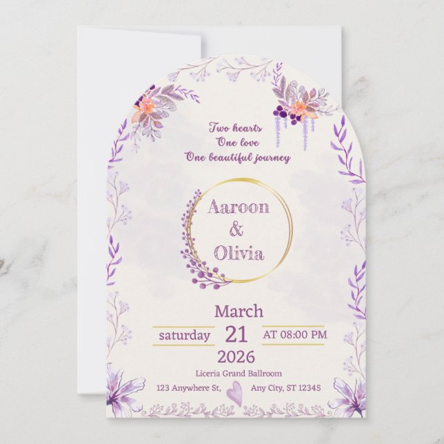 Editable Intimate Garden Wedding Invitation (Front)