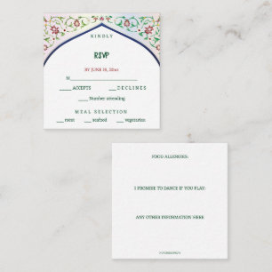 Editable Intricate Indian Archway RSVP  Enclosure Card
