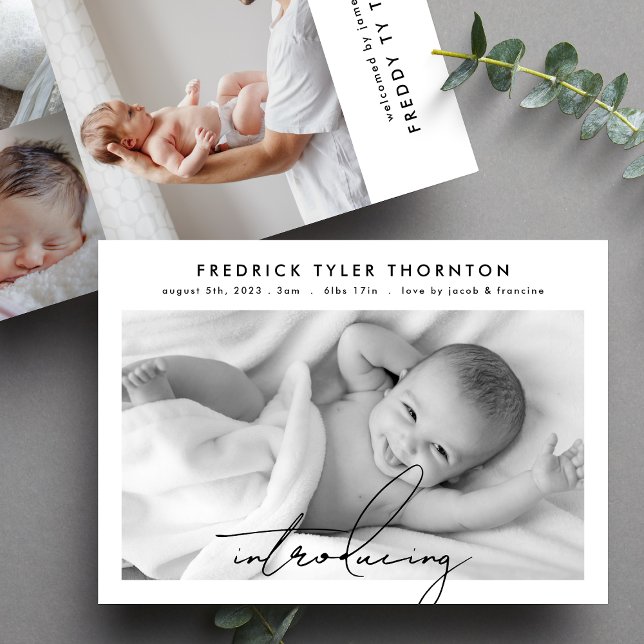 editable introducing collage photo baby birth announcement (Creator Uploaded)