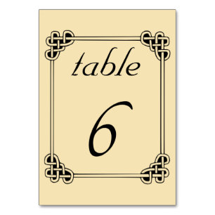 Editable Irish Celtic Knot Table Number