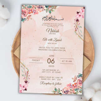 Editable Islamic Nikkah Invitation Template Luxury