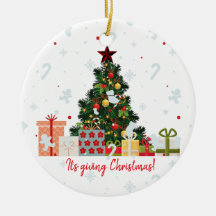 Editable It's Giving Christmas Holiday Ornament