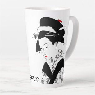 Editable Japanese Lady Latte Mug