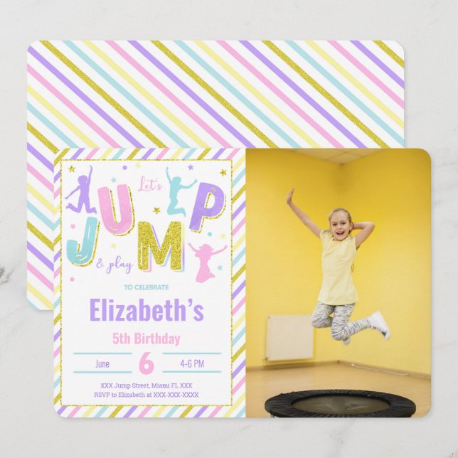 Editable Jump Photo Invitation (Front/Back)