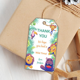 Editable Jungle Animal Party Favour Tags for Boys