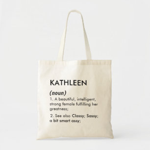Editable Kathleen name definition, custom name Tote Bag