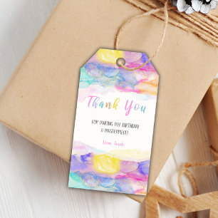 Editable Kids Art Party Favour Tags with Colour