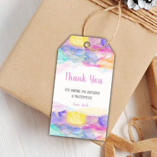 Editable Kids Art Party Favour Tags with Rainbow