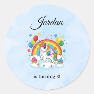Editable Kids Birthday Sticker Cute Party Design