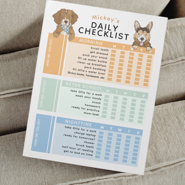 Editable Kids Daily Task Chore To-Do Checklist Notepad (Creator Uploaded)
