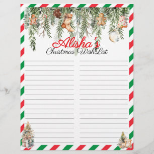 Editable Kids Holiday Christmas Wish List