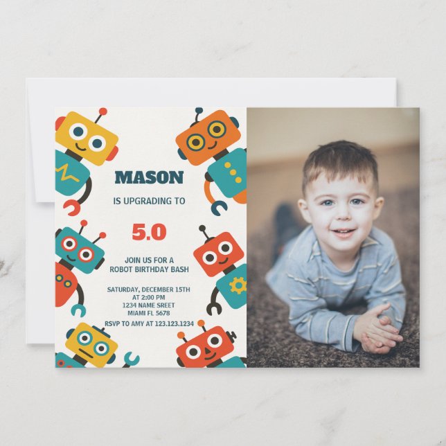 Editable Kids Party Card for Boys or Girls (Front)