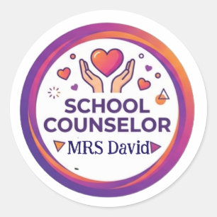 Editable Kindness Theme School Counsellor Sign S Classic Round Sticker