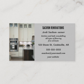 Editable Kitchen Renovations Business Card