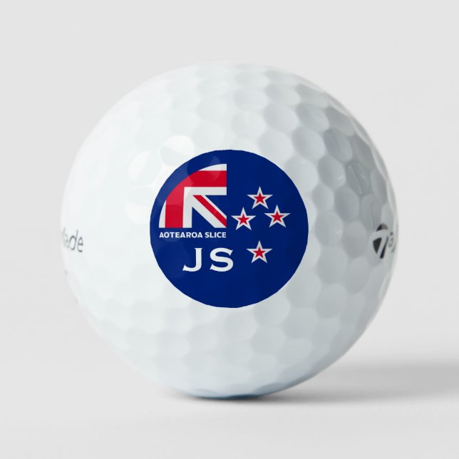 Editable Kiwi New Zealander Golfing Golf Balls (Front)