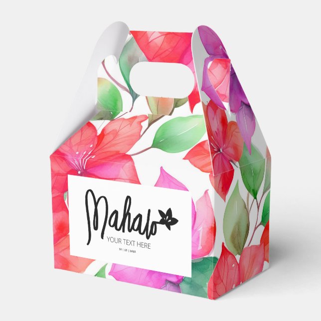 Editable label floral party favour packaging box (Front Side)