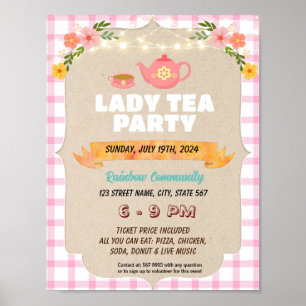 Editable Ladies tea event flyer Poster