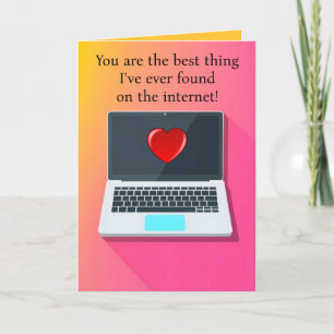 Editable Laptop Internet Dating Valentine's Day  Card