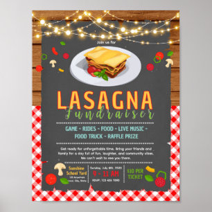 Editable lasagne fundraiser flyer poster
