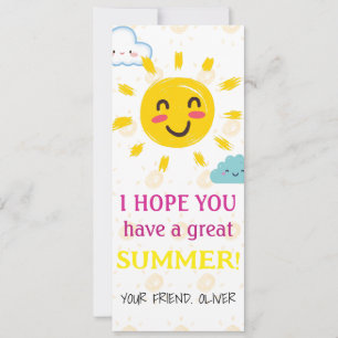 Editable Last Day of School, summer greeting card