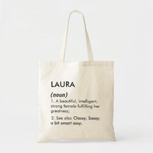 Editable Laura name definition, custom name Tote Bag