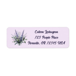 Editable Lavender and Lily of the Valley Address