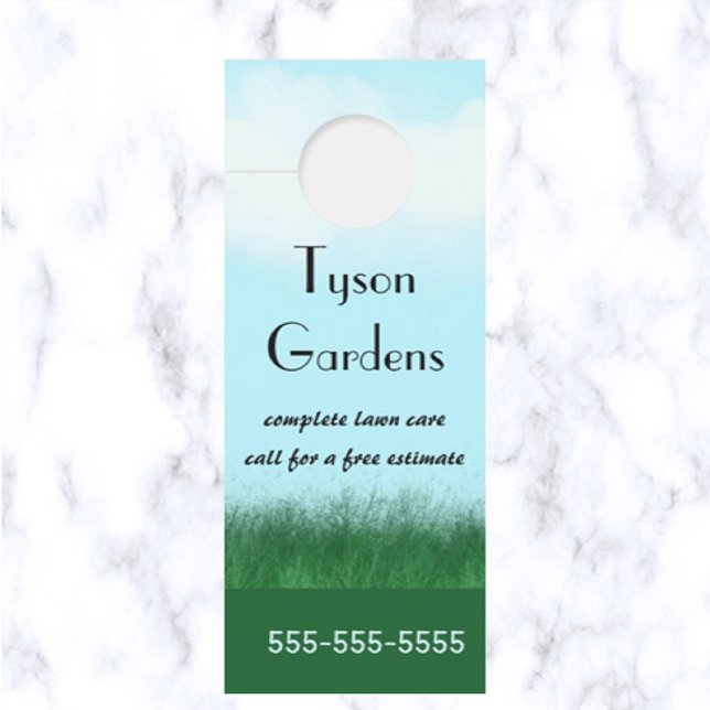 Editable Lawn Care Door Hanger (What a great way to advertise your gardening business!)