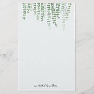 Editable Leaves From a Hanging Basket Stationery