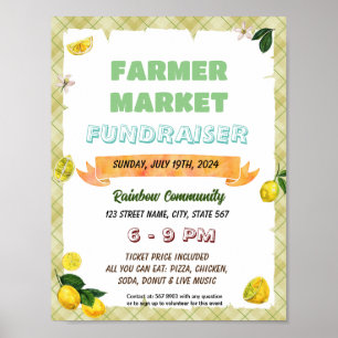 Editable lemon school event flyer  poster