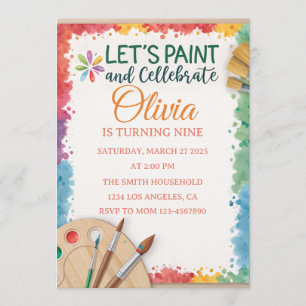 Editable Let’s Paint and Celebrate  Invitation