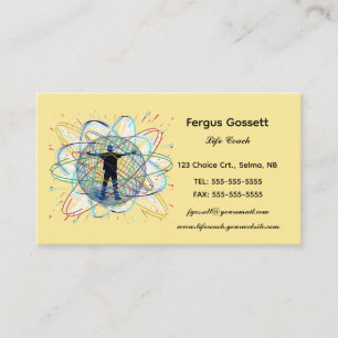 Editable Life Coach Physics Tutor Business Card