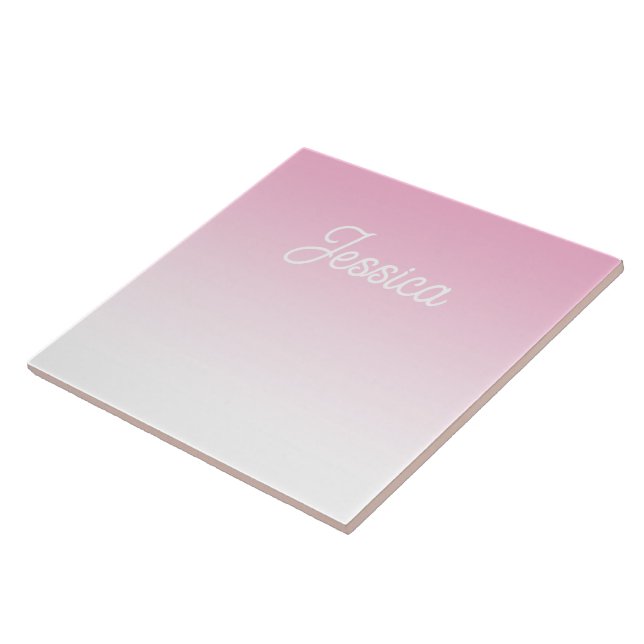 (Editable) Light Pink Color Ombre & Your Text Tile (Side)