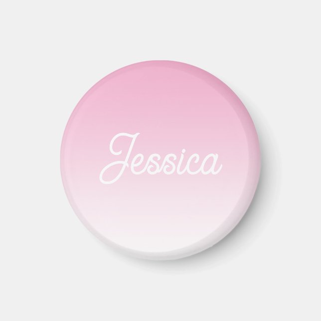 (Editable) Light Pink Colour Ombre & Your Text Magnet (Front)