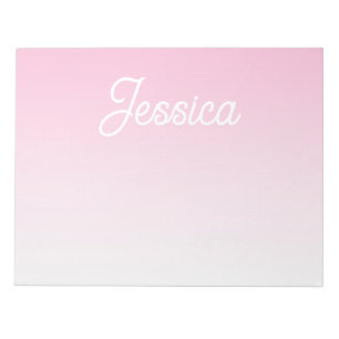 (Editable) Light Pink Colour Ombre & Your Text Notepad