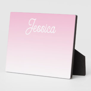 (Editable) Light Pink Colour Ombre & Your Text Plaque