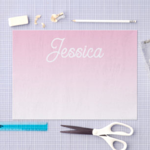 (Editable) Light Pink Colour Ombre & Your Text Tissue Paper