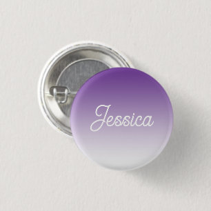 (Editable) Light Purple Colour Ombre & Your Text 3 Cm Round Badge