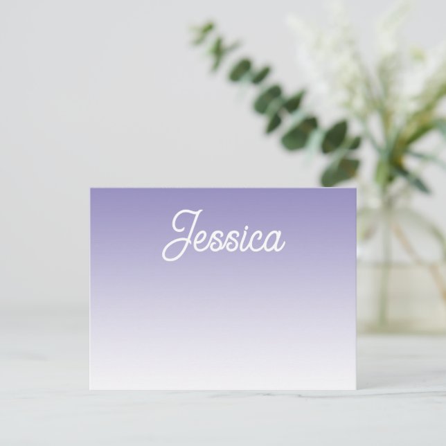 (Editable) Light Purple Colour Ombre & Your Text Announcement Postcard (Standing Front)