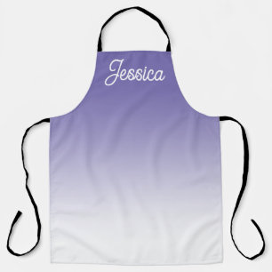 (Editable) Light Purple Colour Ombre & Your Text Apron