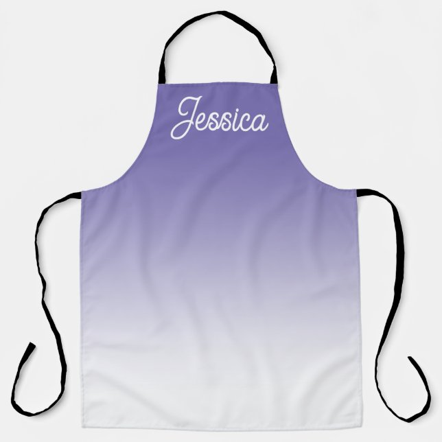 (Editable) Light Purple Colour Ombre & Your Text Apron (Front)
