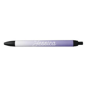 (Editable) Light Purple Colour Ombre & Your Text Black Ink Pen