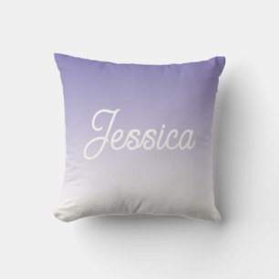 (Editable) Light Purple Colour Ombre & Your Text Cushion